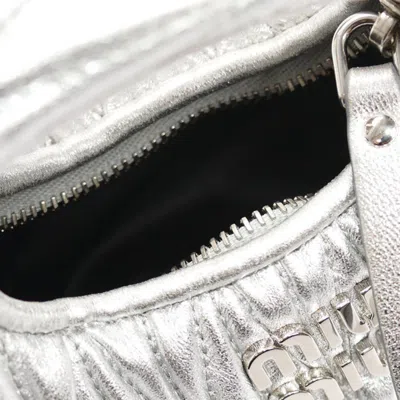 Pre-owned Miu Miu Silver Leather Shoulder Bag ()