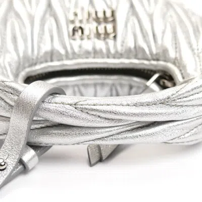 Pre-owned Miu Miu Silver Leather Shoulder Bag ()