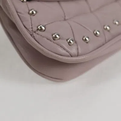 Pre-owned Miu Miu Studded Pink Leather Shoulder Bag ()
