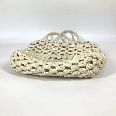 Pre-owned Miu Miu White Leather Beach Bag Shoulder Bag ()