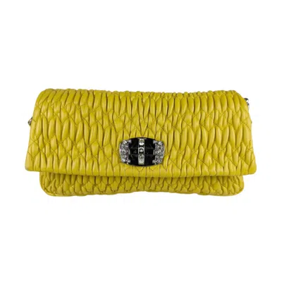 Pre-owned Miu Miu Yellow Leather Shoulder Bag ()