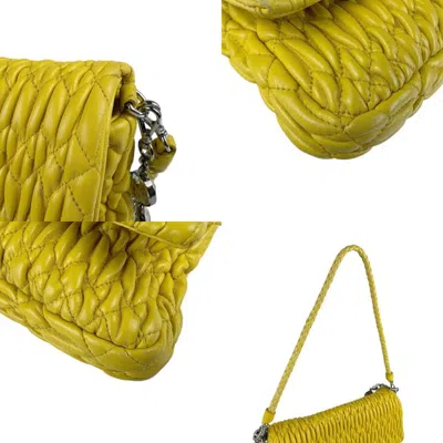 Pre-owned Miu Miu Yellow Leather Shoulder Bag ()