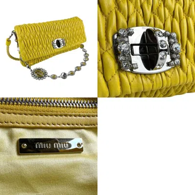 Pre-owned Miu Miu Yellow Leather Shoulder Bag ()
