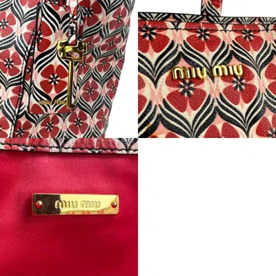Pre-owned Miu Miu Red Color Coated Canvas Shoulder Bag ()