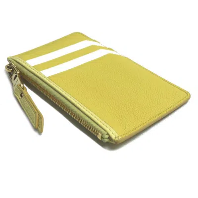 Pre-owned Miu Miu Yellow Leather Coin Purse/coin Case ()