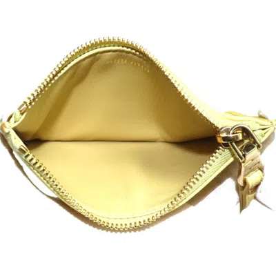 Pre-owned Miu Miu Yellow Leather Coin Purse/coin Case ()