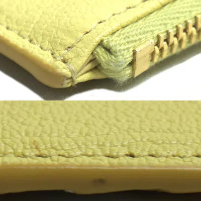 Pre-owned Miu Miu Yellow Leather Coin Purse/coin Case ()