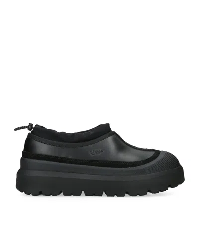 Ugg Leather Tasman Weather Hybrid Slippers In Black