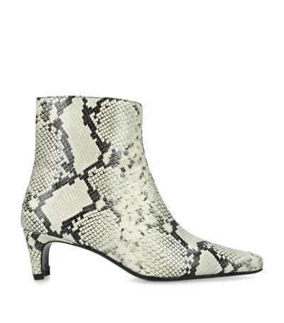 Staud Python-effect Leather Wally Ankle Boots 55 In Green