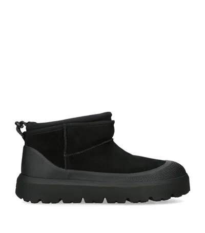 Ugg Suede Classic Ultra Mini Weather Hybrid Ankle Boots In Black