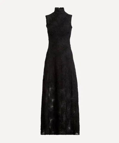 Rotate Birger Christensen Women's Flower Mesh Maxi Dress In Black