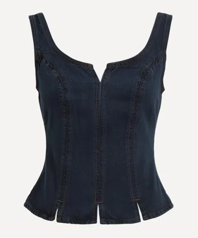 Dala Women's Split Hem Tank Top In Blue