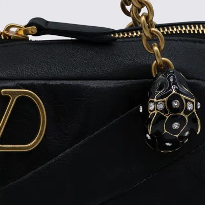 Valentino Garavani  Garavani Panthea Shoulder Bag In Nappa Leather With Chevron Pattern Wom In Black