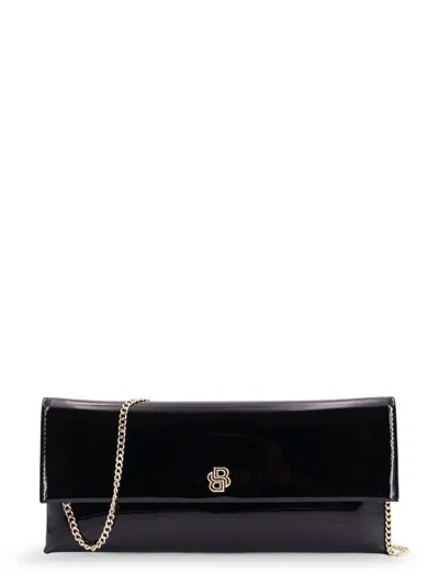 Hugo Boss Patent Leather Clutch Bag In Black