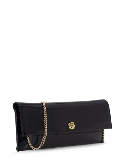 Hugo Boss Patent Leather Clutch Bag In Black