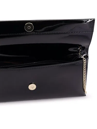 Hugo Boss Patent Leather Clutch Bag In Black