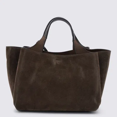 Tod's Brown Suede Leather Top Hansle Bag In Brown