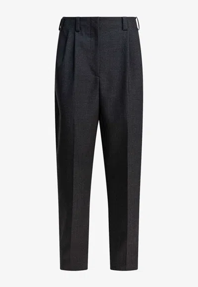 Givenchy Wool Tailored Pants Trousers Grey In Gray