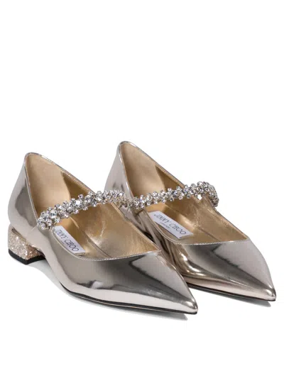 Jimmy Choo Bing 25 Mm Heeled Shoes Gold In Silver