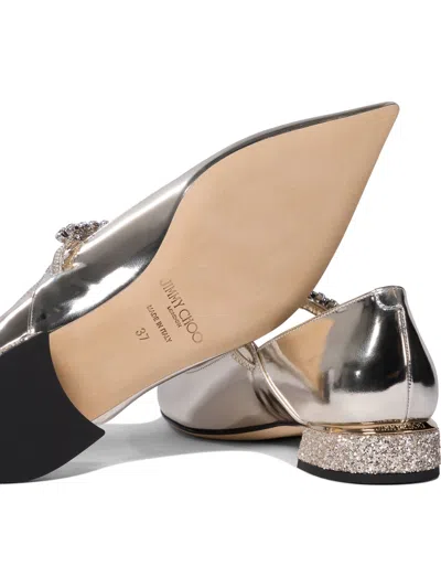 Jimmy Choo Bing 25 Mm Heeled Shoes Gold In Silver
