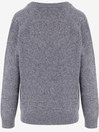 Aspesi Wool Sweater With V-neck In Gray