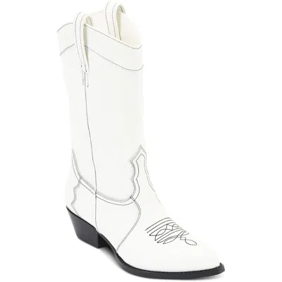 Dkny Laila Womens Leather Mid-calf Cowboy, Western Boots In Black