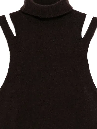 Roberto Collina Cashmere And Silk Turtleneck Sleeveless Top Clothing In Black