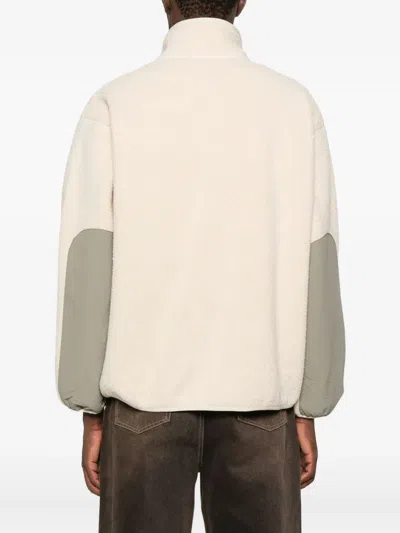 Maison Kitsuné Casual Fleece Zipped Jacket Clothing In White