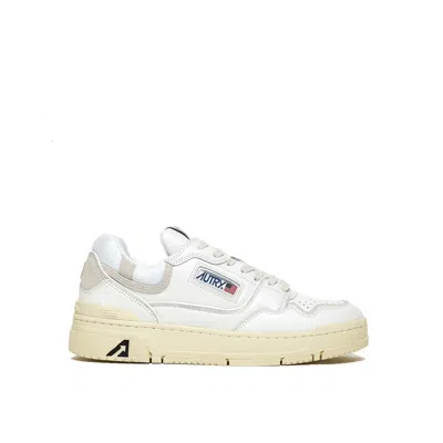Autry White Leather Low Top Sneakers In White