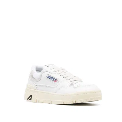 Autry White Leather Low Top Sneakers In White