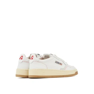 Autry White Goatskin Low Top Sneakers In Nude
