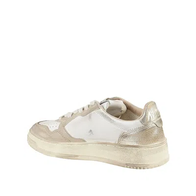 Autry Beige Leather Athletic Sneakers In Multi