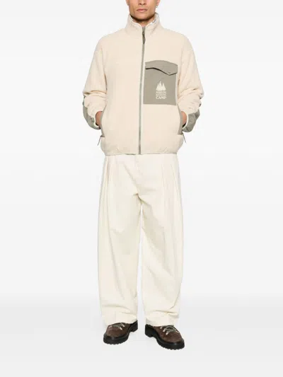 Maison Kitsuné Casual Fleece Zipped Jacket Clothing In Neutral