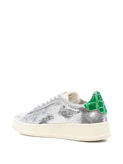 Autry Dallas Low Sneakers Featuring Crystals In Animal Print