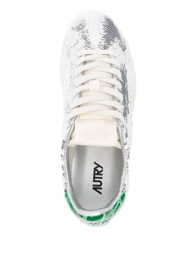 Autry Dallas Low Sneakers Featuring Crystals In Animal Print