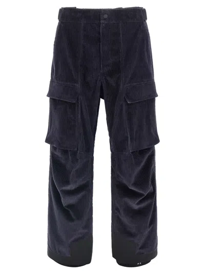 Moncler Grenoble Corduroy Dungarees In Blue