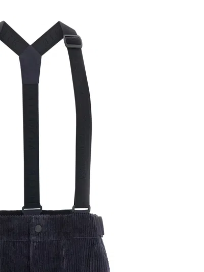 Moncler Grenoble Corduroy Dungarees In Blue
