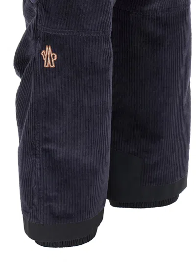 Moncler Grenoble Corduroy Dungarees In Blue