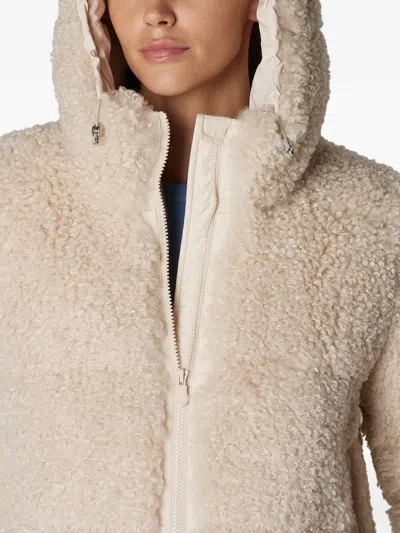 Save The Duck Dada Beige Jacket With Hood And Logo Patch On The Sleeve In Ecofur Woman In Multi