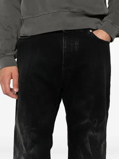 Balenciaga Men Distressed Denim Jeans In Black
