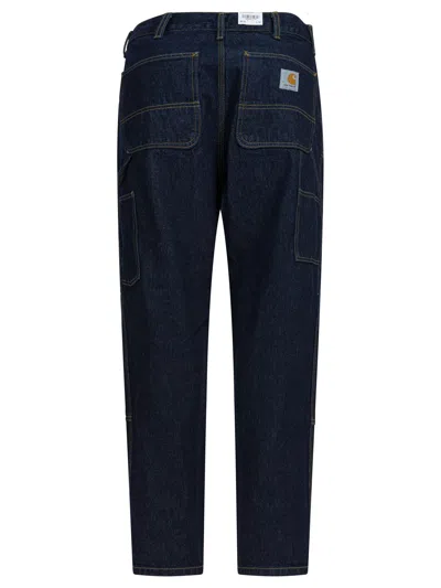 Carhartt Double Knee Trousers Blue In Blue