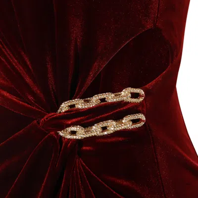 Self-portrait Dresses Blue And Green In Burgundy