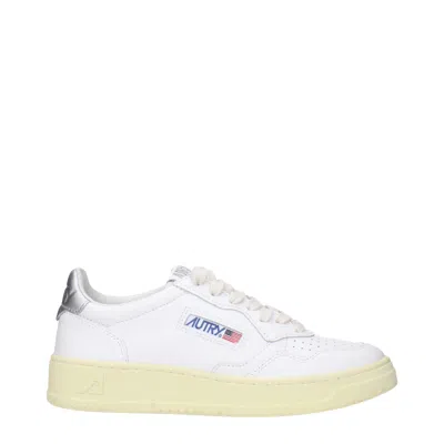 Autry Sneakers Donna Pelle Bianco/argento In White