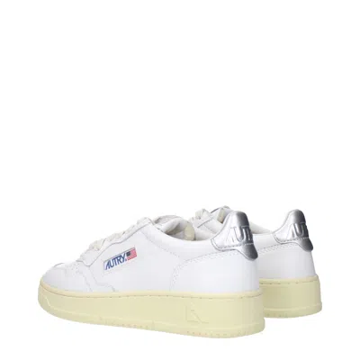 Autry Sneakers Donna Pelle Bianco/argento In White
