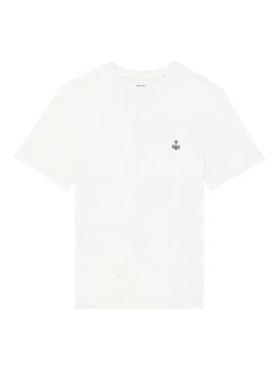 Isabel Marant Embroidered Crewneck T-shirt Short Sleeves In White