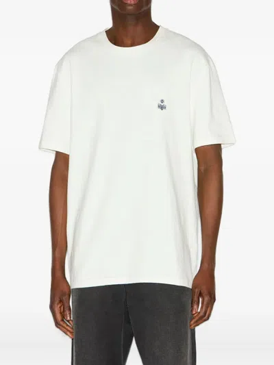Isabel Marant Embroidered Crewneck T-shirt Short Sleeves In White