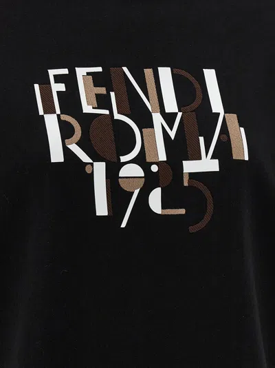 Fendi Women Oversize Cotton Sweatshirt In Black