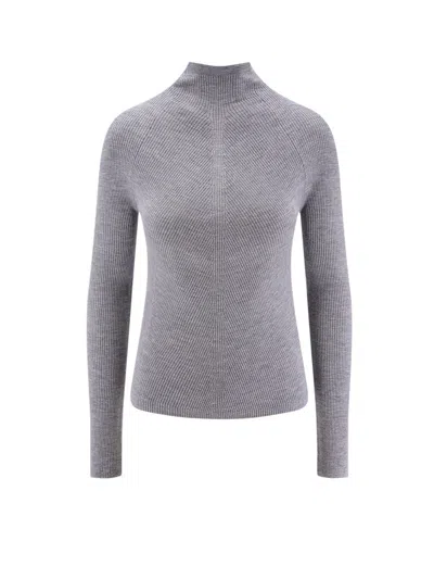 Hugo Boss Foliora Virgin Wool Turtleneck In Gray