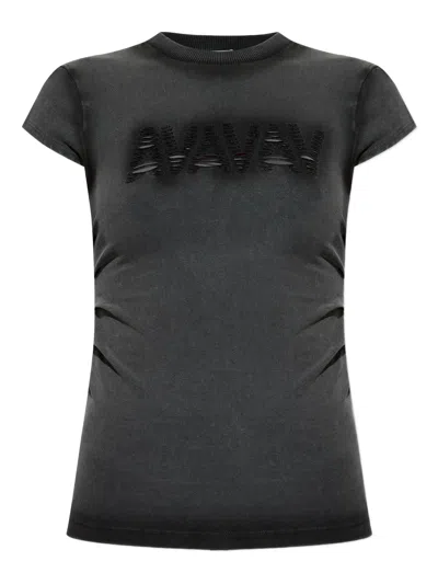 Avavav Baby T Shirt Cut Av Logo In Black