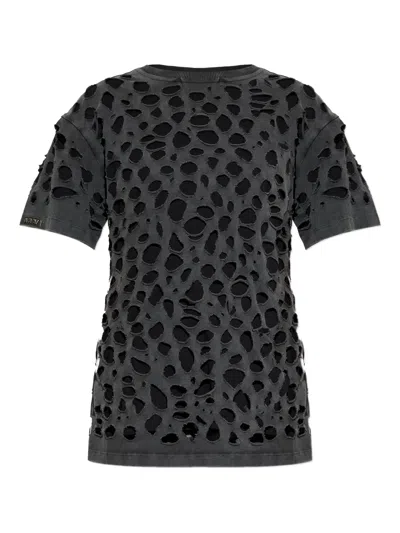 Avavav T-shirt Distressed Black Clothing In Black